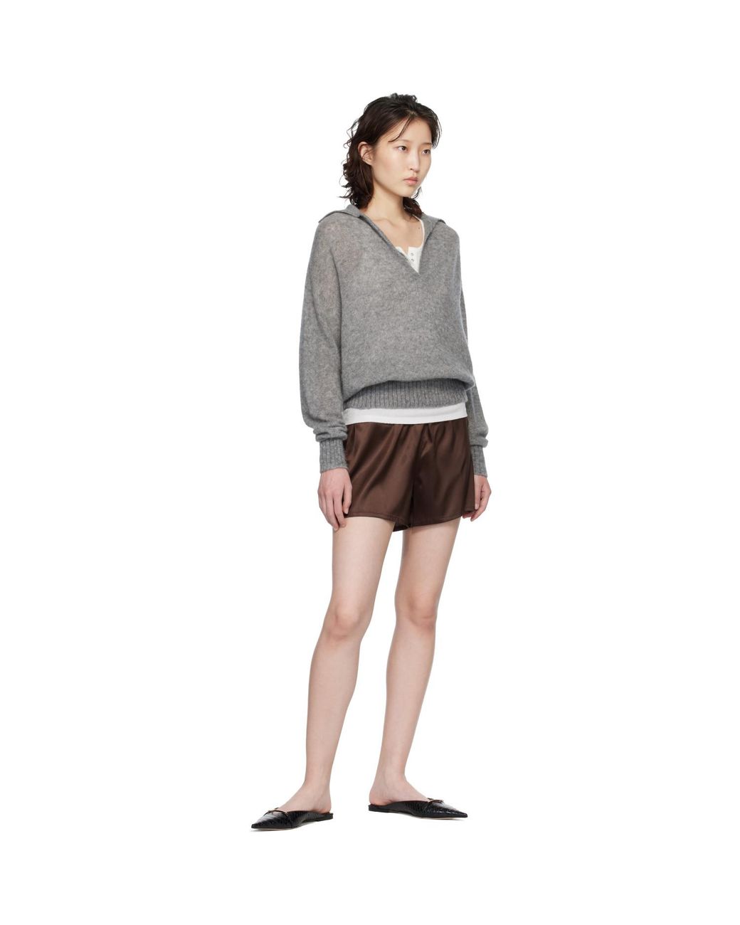 Tom Ford Black Stretch Silk Satin Boxer Shorts