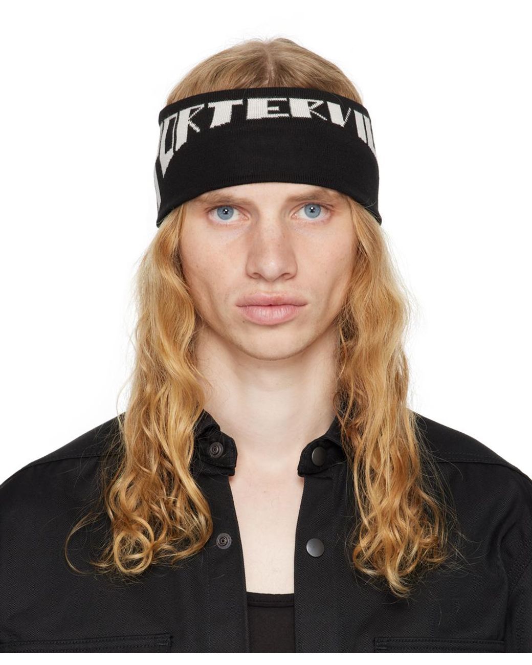 Rick Owens Porterville Cotton Knit Headband in Black for Men