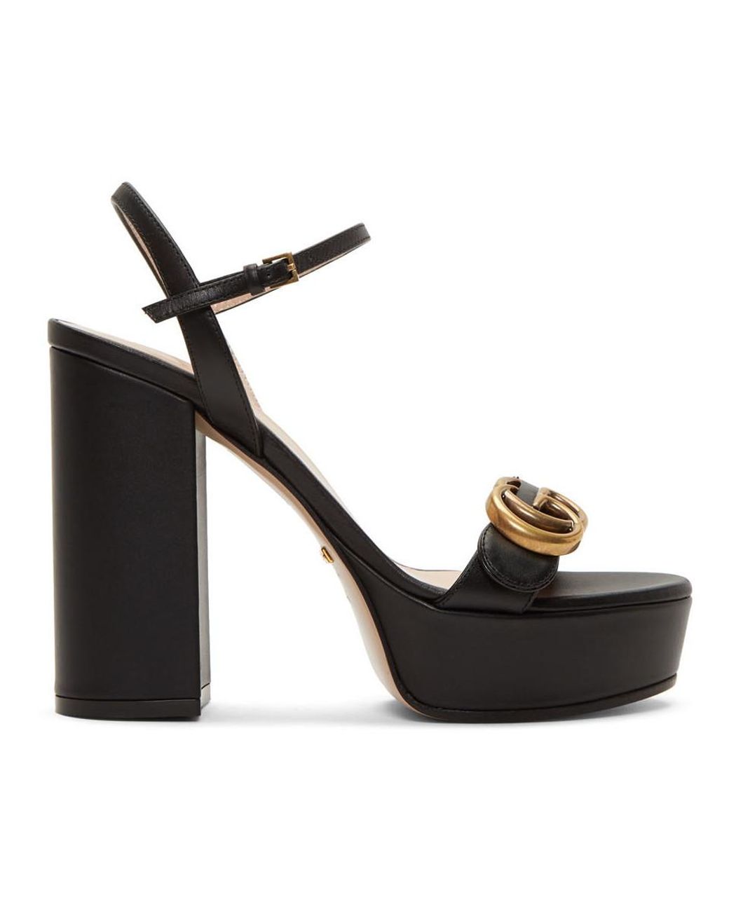 Gucci Platform Sandal With Double G in Black Lyst Canada