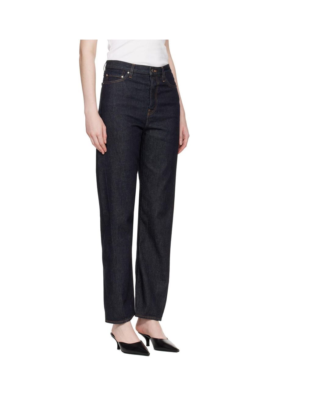Totême Blue Twisted Seam Full Length Jeans