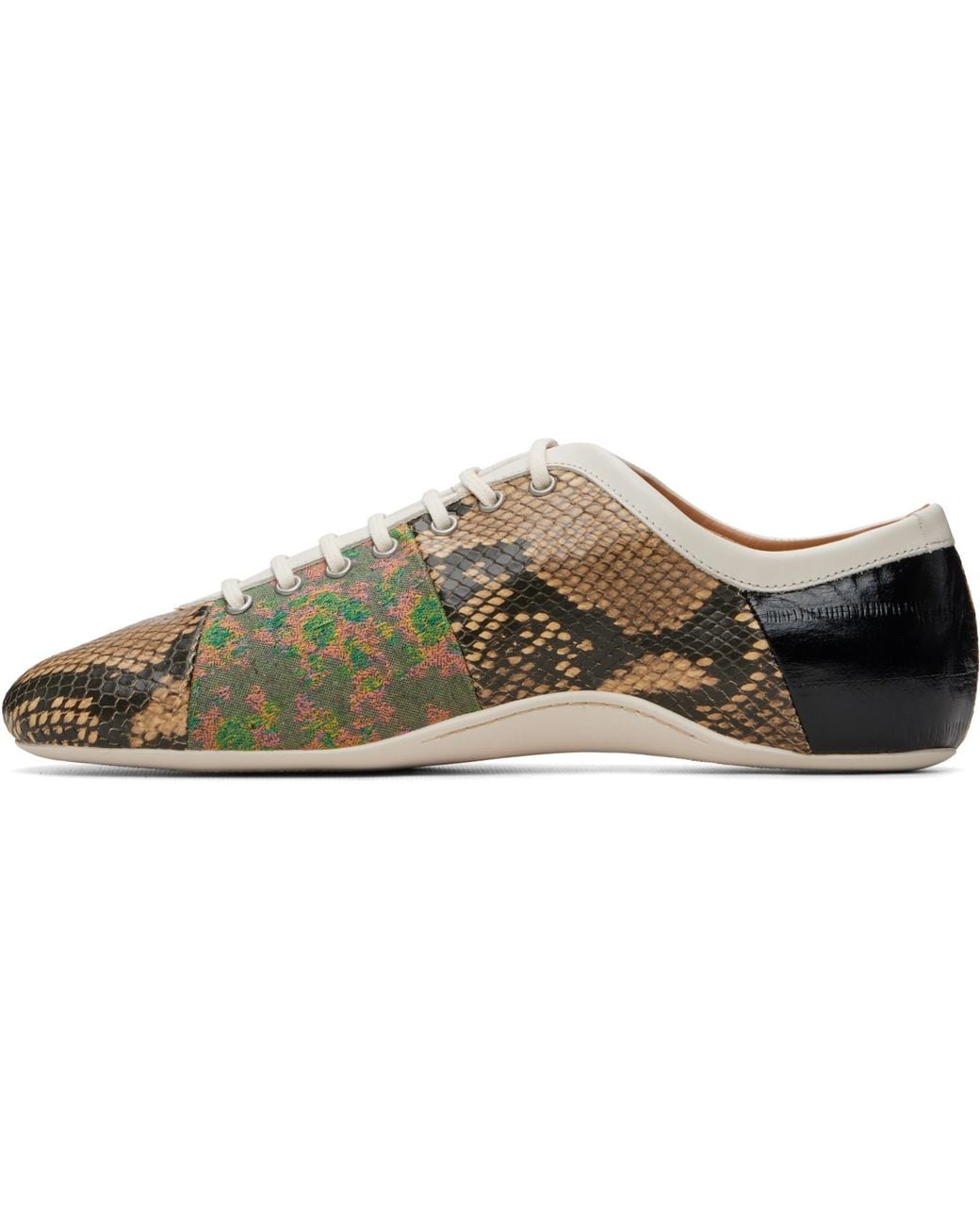 Dries Van Noten Green Patchwork Ballerina Sneakers for men