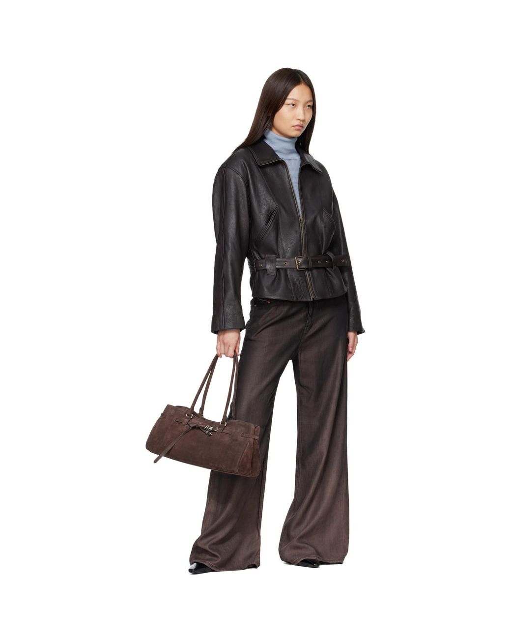 MARGE SHERWOOD Brown Soft Grandma Shoulder Bag