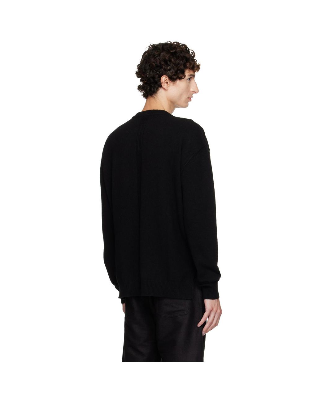 Rick Owens Black Tower Round Neck Sweater for men