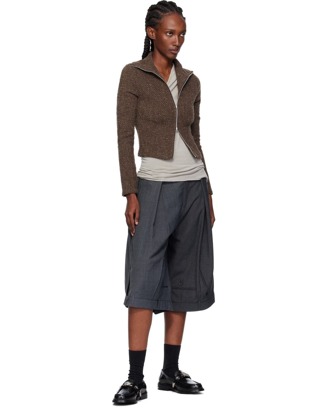 Toga Black Polished Leather Loafers