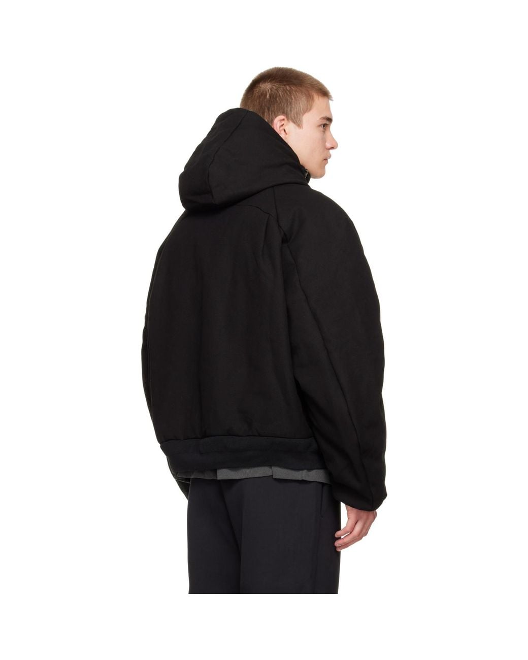 Seventh Black Orb Puffer Coat for men