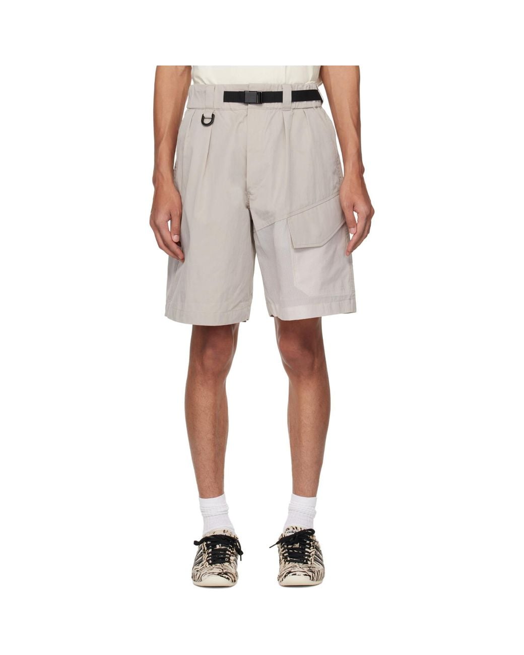 Y-3 Natural Ut Wideleg Cargo Shorts for men