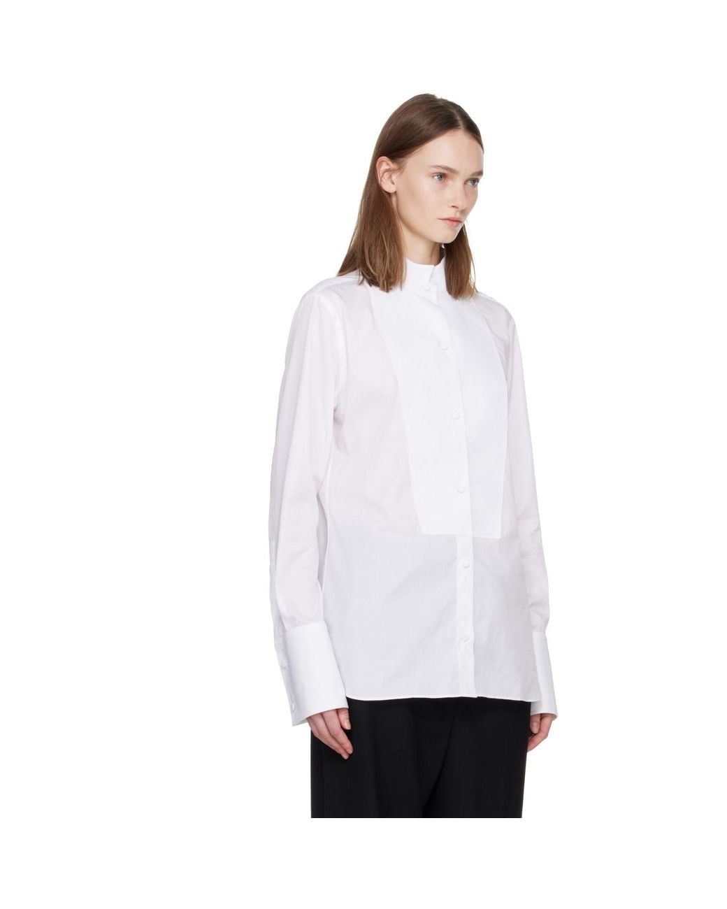 Tom Ford White Fine Cotton Tuxedo Shirt