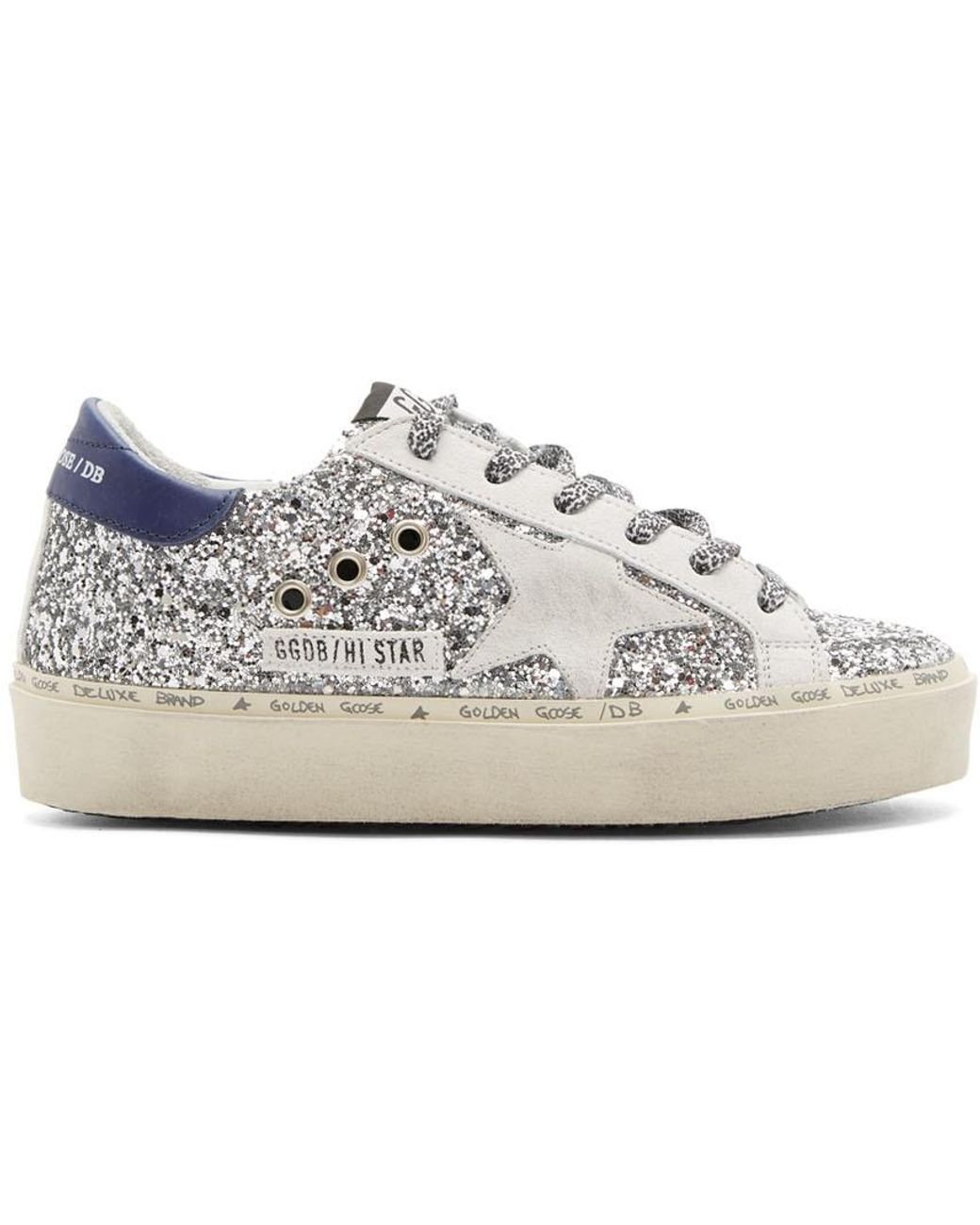 Golden Goose Glitter Hi Star Sneakers in Metallic | Lyst