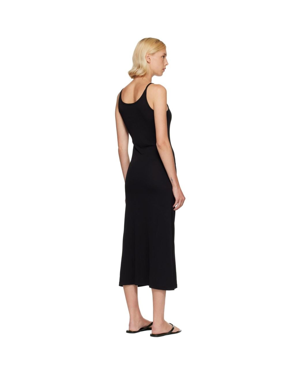 Totême Black Fluid Slip Maxi Dress