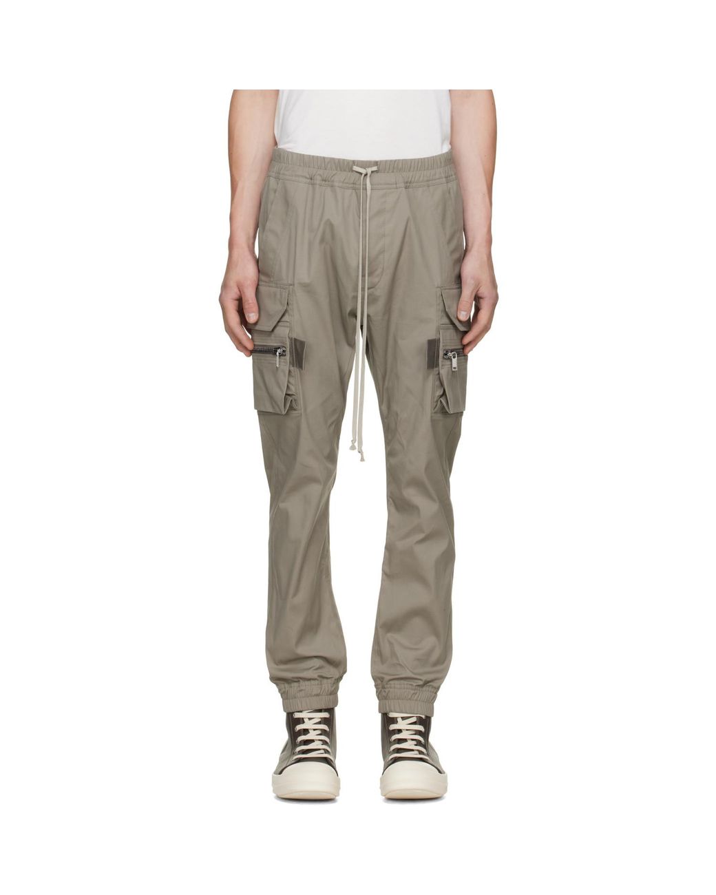 Rick Owens Gray Tower Mastodon Cargo Pants for men
