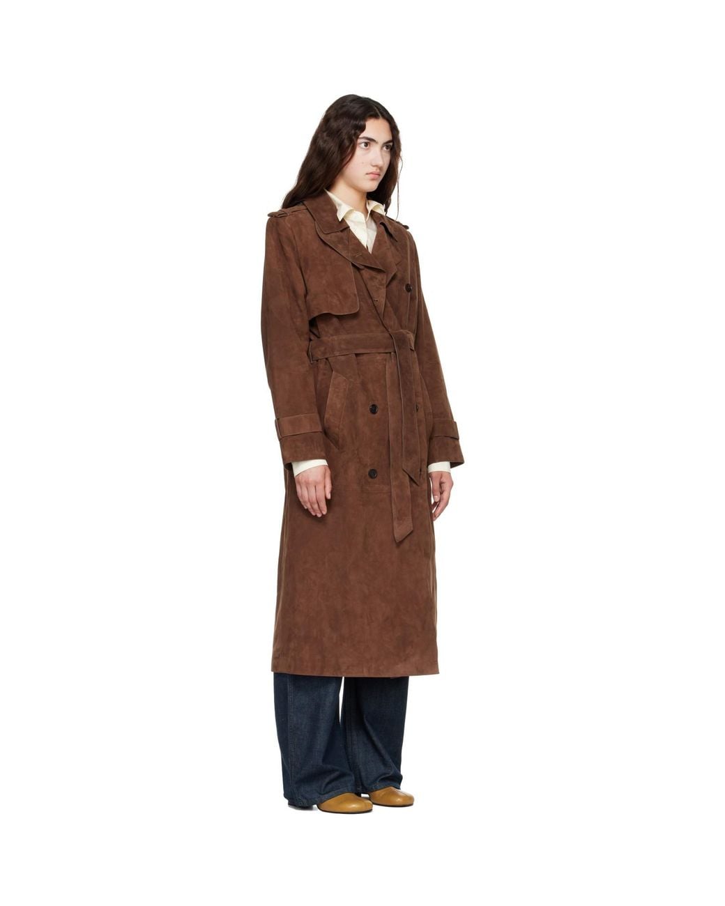 Mackage Brown Gael-Su Maxi Suede Trench Coat
