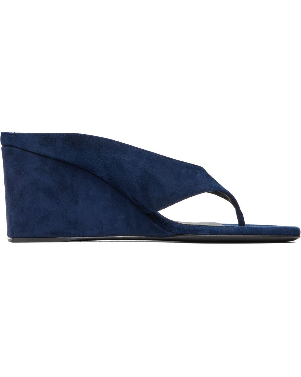 Alaïa Blue Cube Thong Mule Heeled Sandals