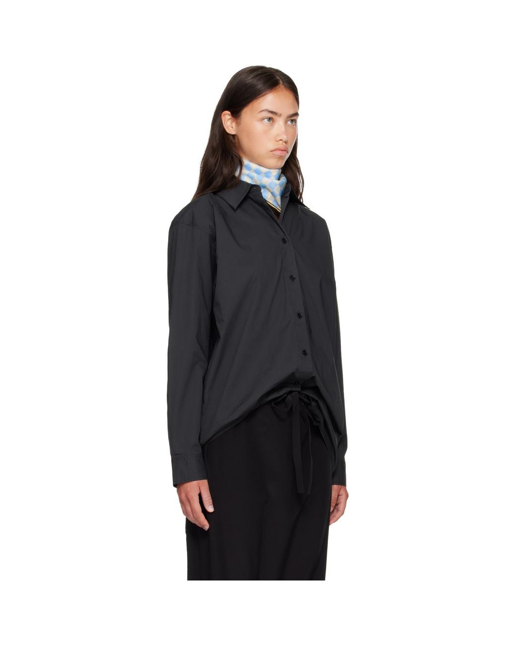 Totême Black Classic Tumbled Shirt
