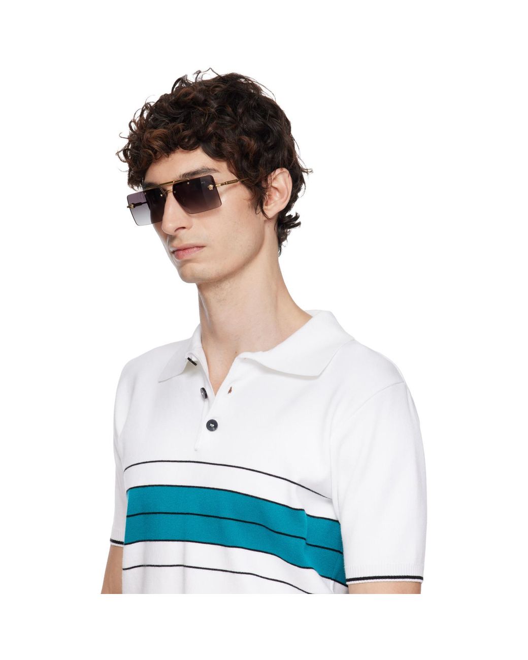 Versace Gray Medusa Sunglasses for men