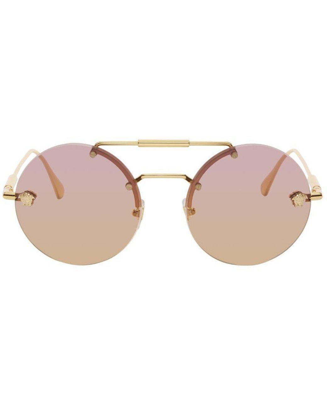 versace rimless round sunglasses