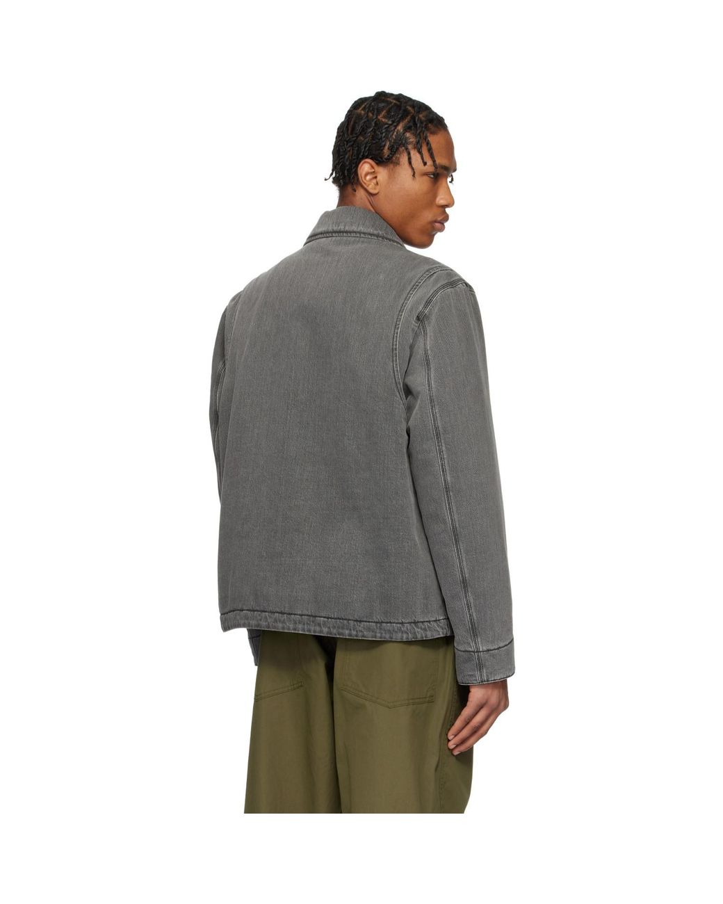 Moncler Black Acate Padded Denim Overshirt for men