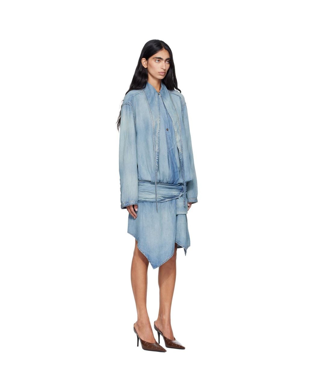 DIESEL Blue De-Tilora-S Denim Midi Dress