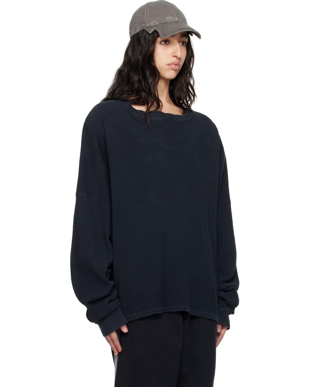 GREG ROSS Shoulder Pad Thermal Long Sleeve T-Shirt in Blue | Lyst
