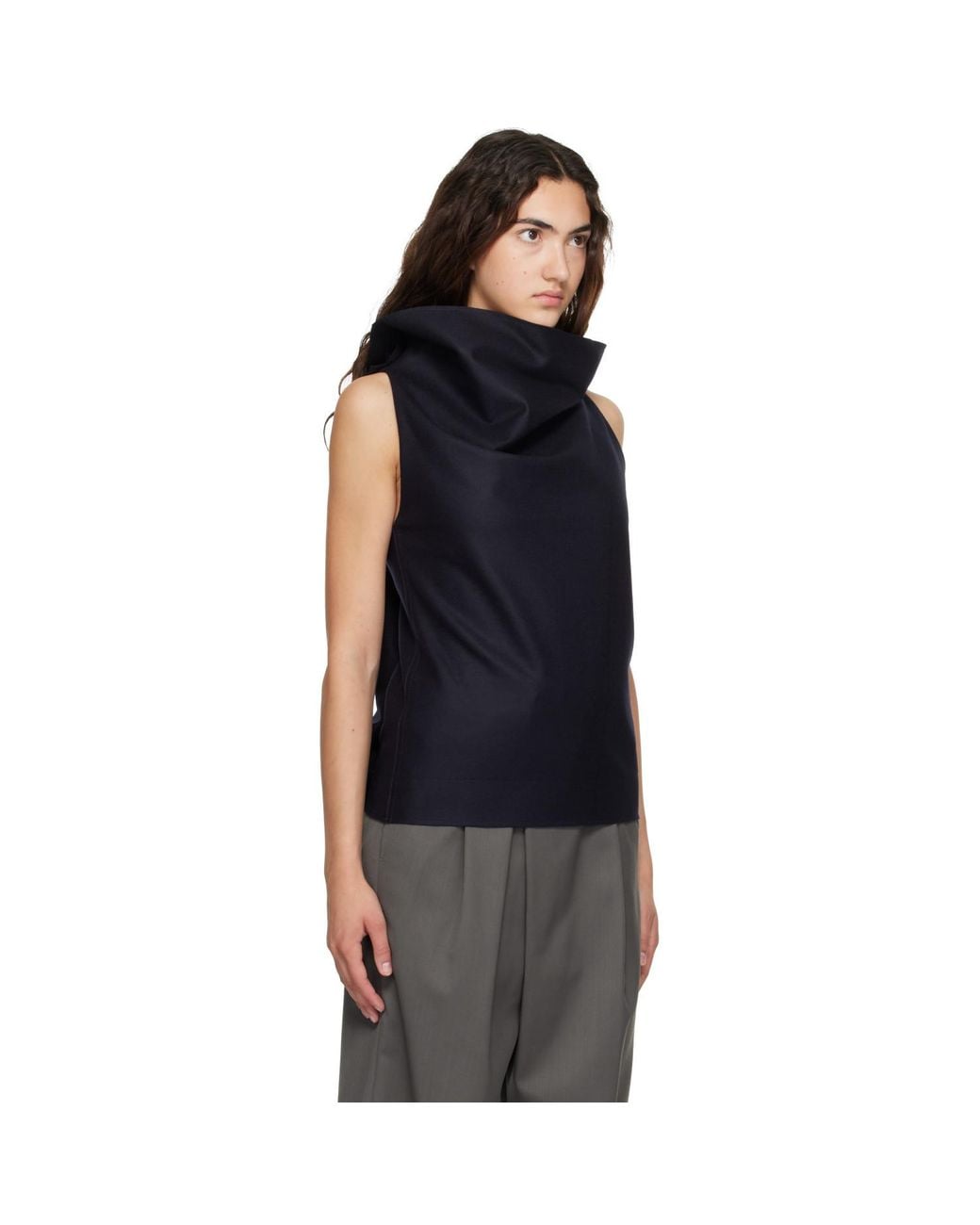 Issey Miyake Black Shell Top