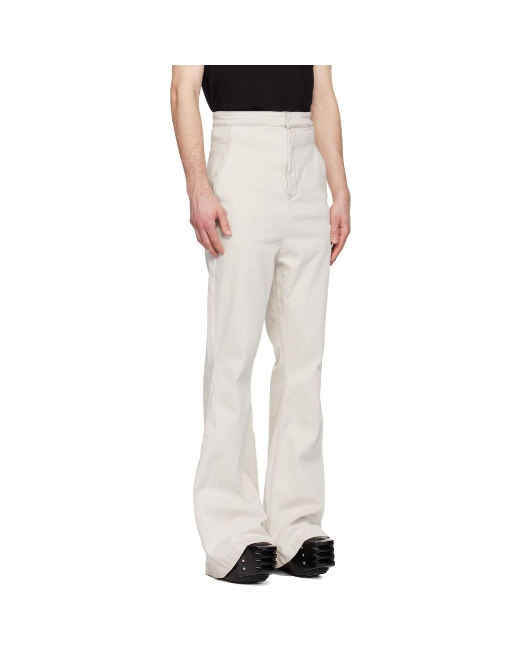 Rick Owens White Off- Temple Dirt Bolan Jeans for men