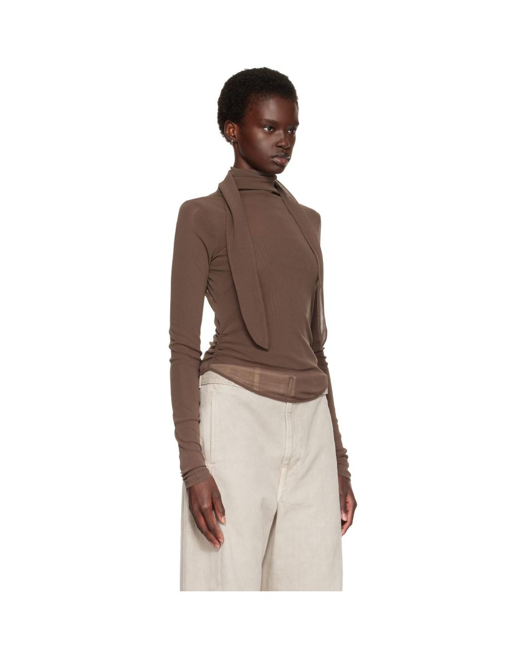 Lemaire Brown Ballerina Scarf Blouse
