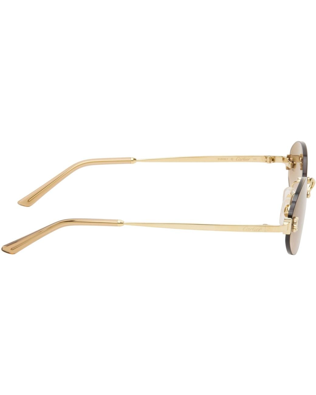 Cartier Black Signature C Oval Rimless Sunglasses