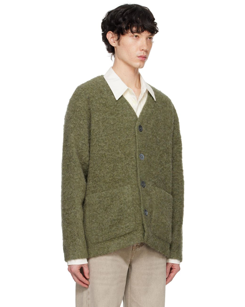 メンズ Our Legacy ーン ブラッシュド カーディガン グリーン | Lyst