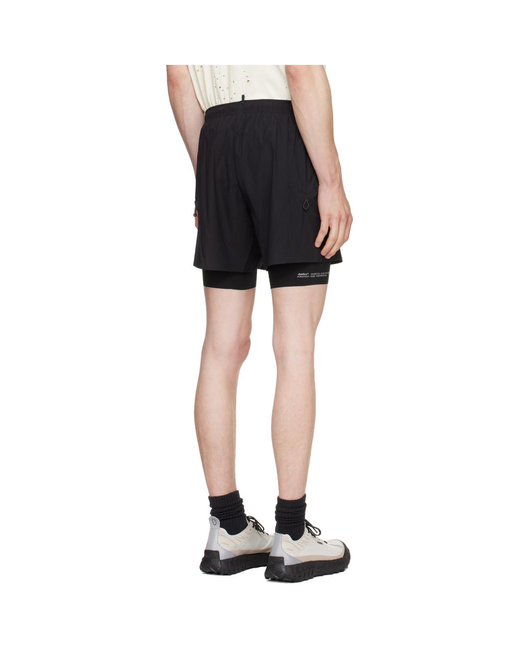 Satisfy Black Rippy Cordura 5 Trail Shorts for men