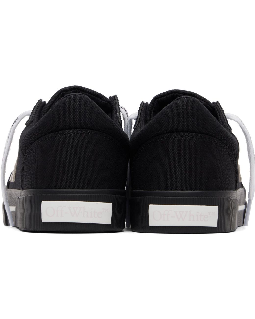 Off-White c/o Virgil Abloh Black Vulcanized Low Canvas Sneakers