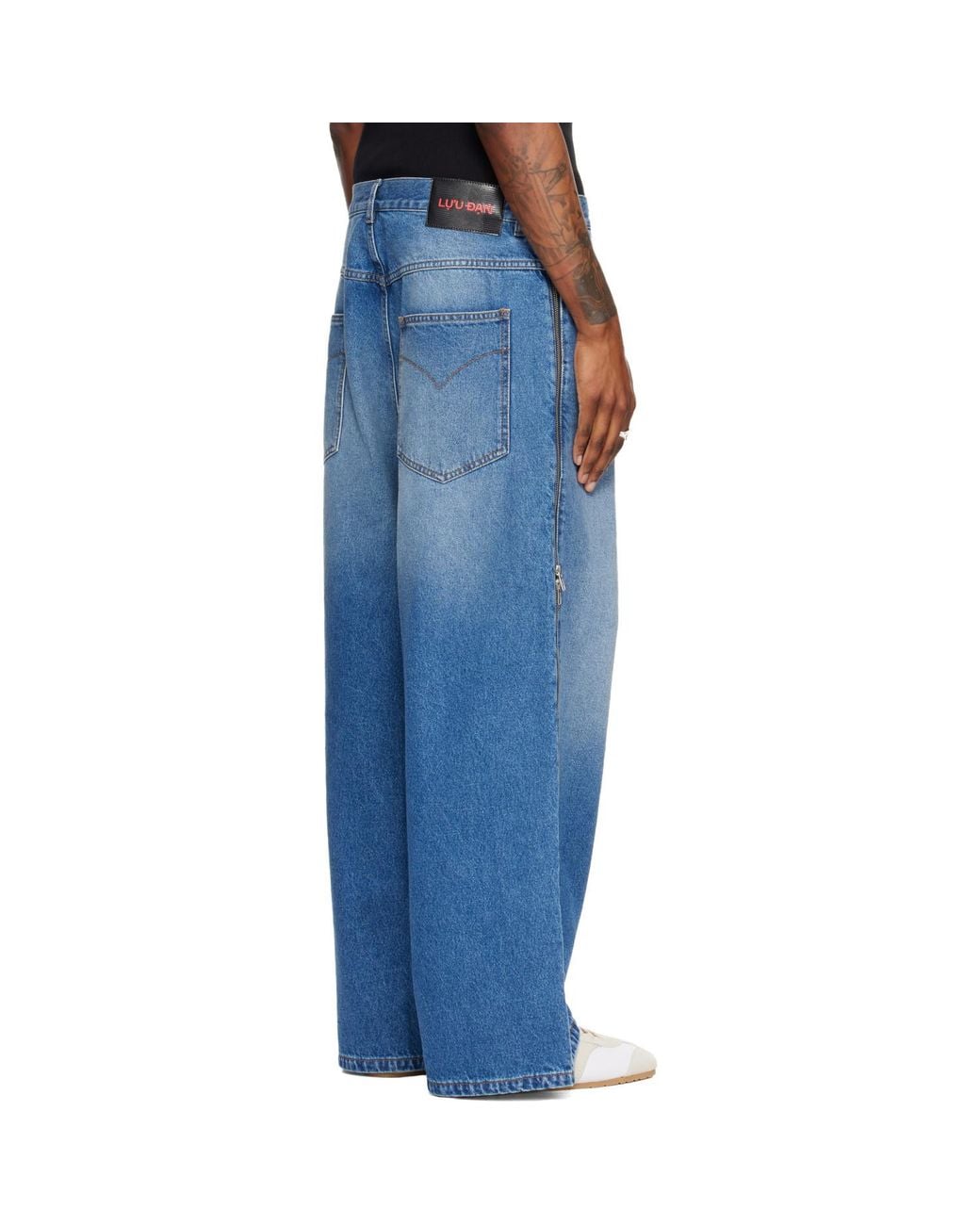 Lu'u Dan Blue Side Zip Jeans for men
