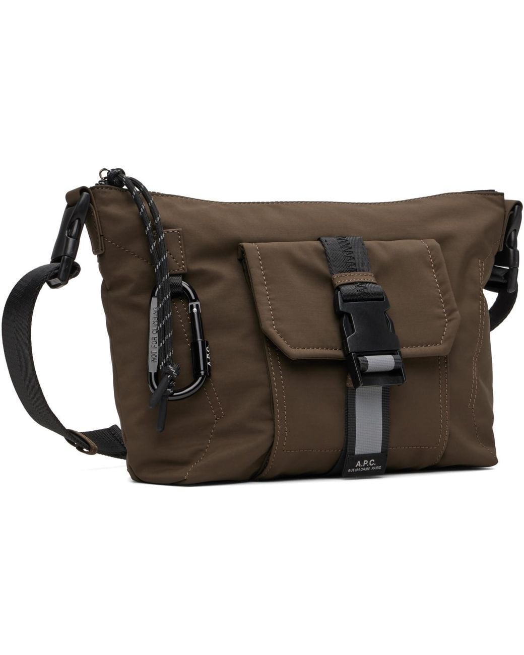 A.P.C. Brown Khaki Trek Satchel for men