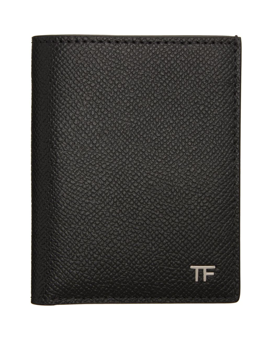 Tom Ford Black Small Grain T Line Bifold Card Holder for men