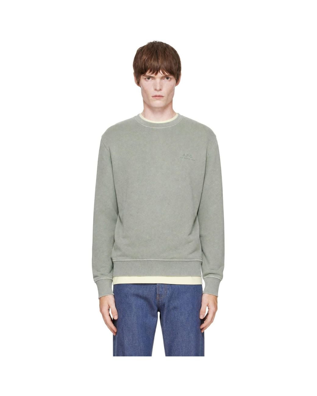 A.P.C. Gray Loose-Fit Logo Sweatshirt for men
