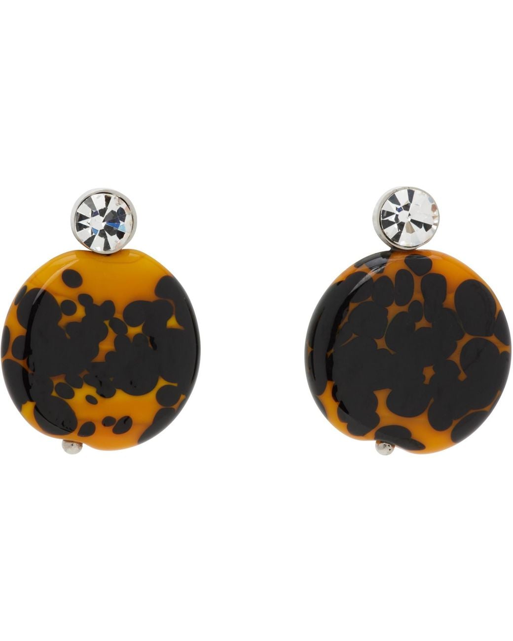 Dries Van Noten Blue Handmade Painted Earrings