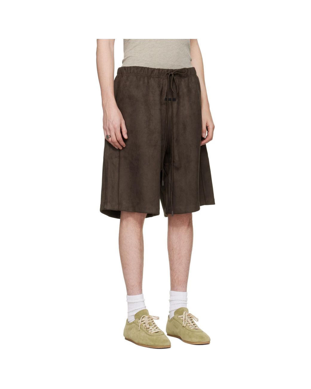 Fear Of God Black Signature Relaxed Faux-Suede Shorts for men