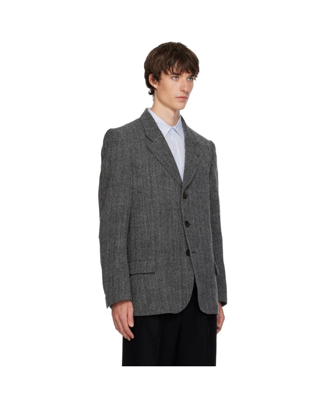 Sir Gray Herringbone Tailored Blazer for men