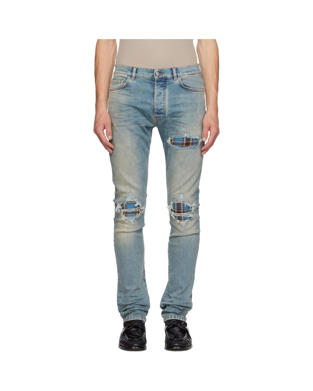 Amiri Blue Flannel Mx1 Jeans for men