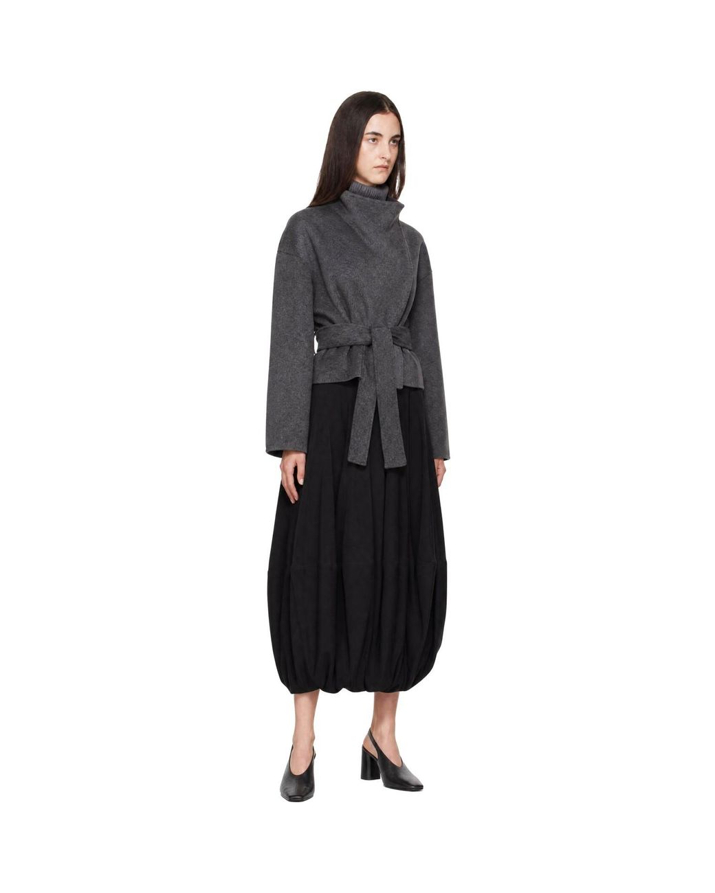 Frankie Shop Black Onelle Wool Reversible Short Coat