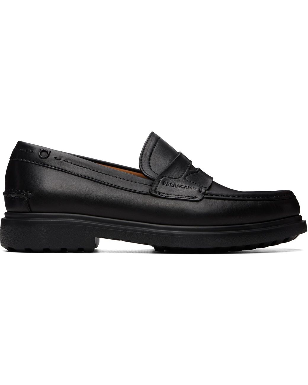 Ferragamo Black Brema Loafers for men