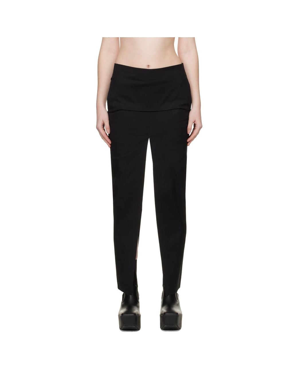 Rick Owens Black Temple Sliced Midi Skirt