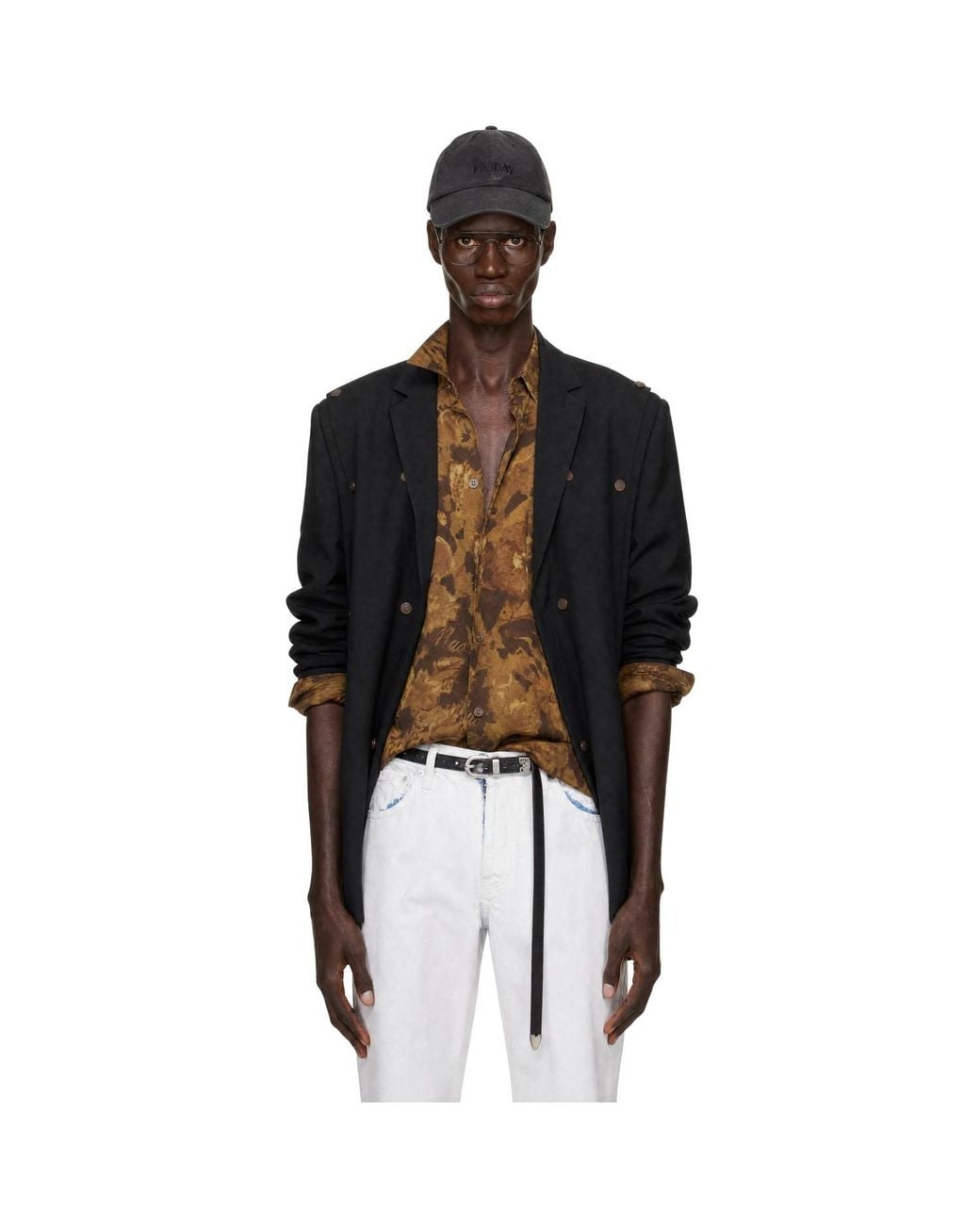 Y. Project Black Snap Panel Blazer for men