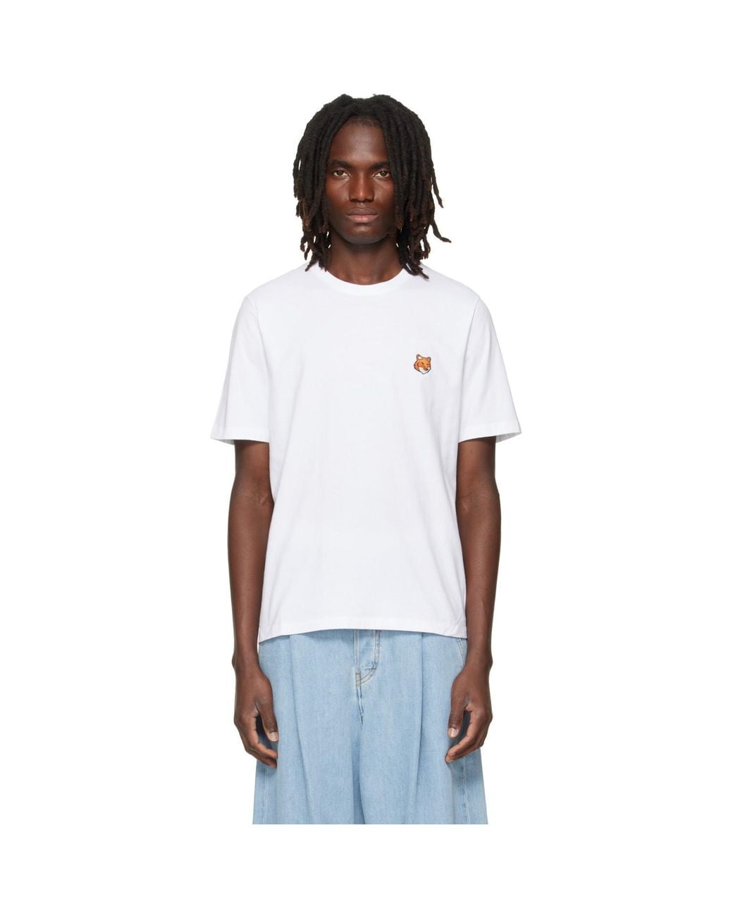 Maison Kitsuné White Fox Head Regular T-Shirt for men