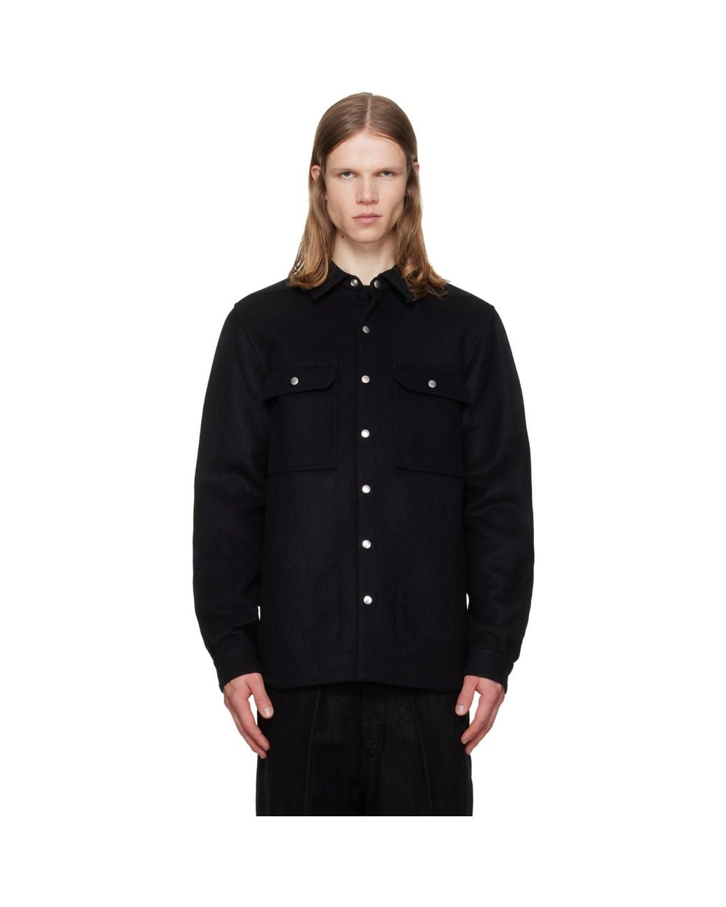 Rick Owens Black Tower Overshirt for men