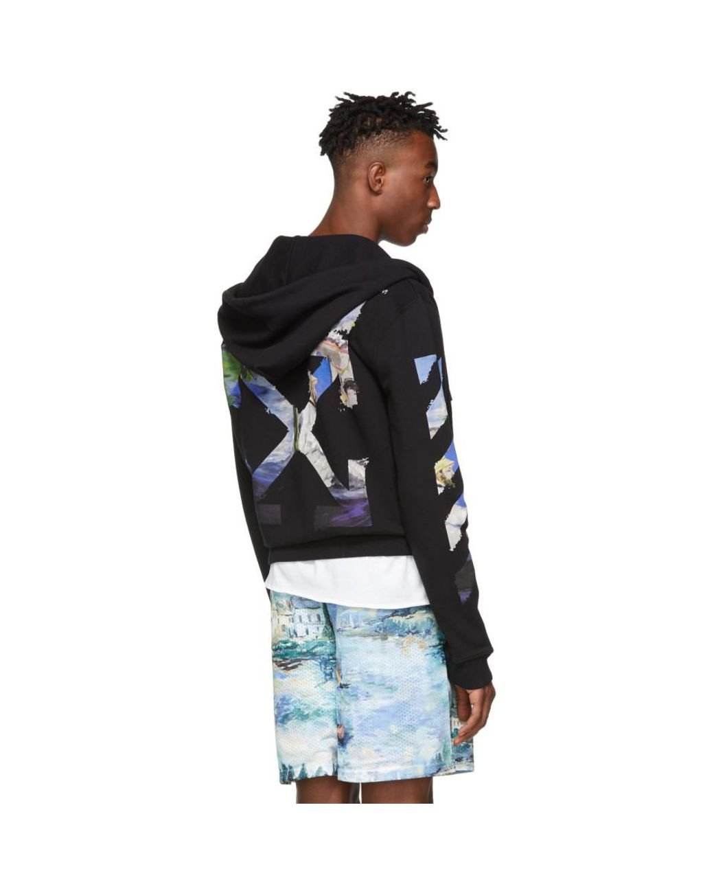 Off-White Diag Print Zip Up Hoodie