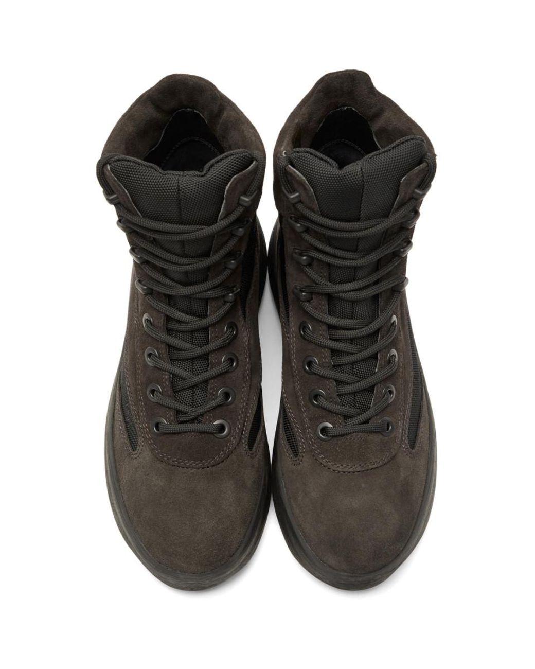 Yeezy Suede Black Military Boots for Men | Lyst