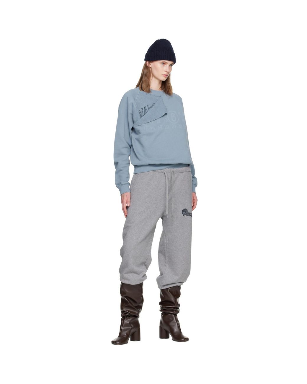 MM6 by Maison Margiela Gray Cotton Sweatpants