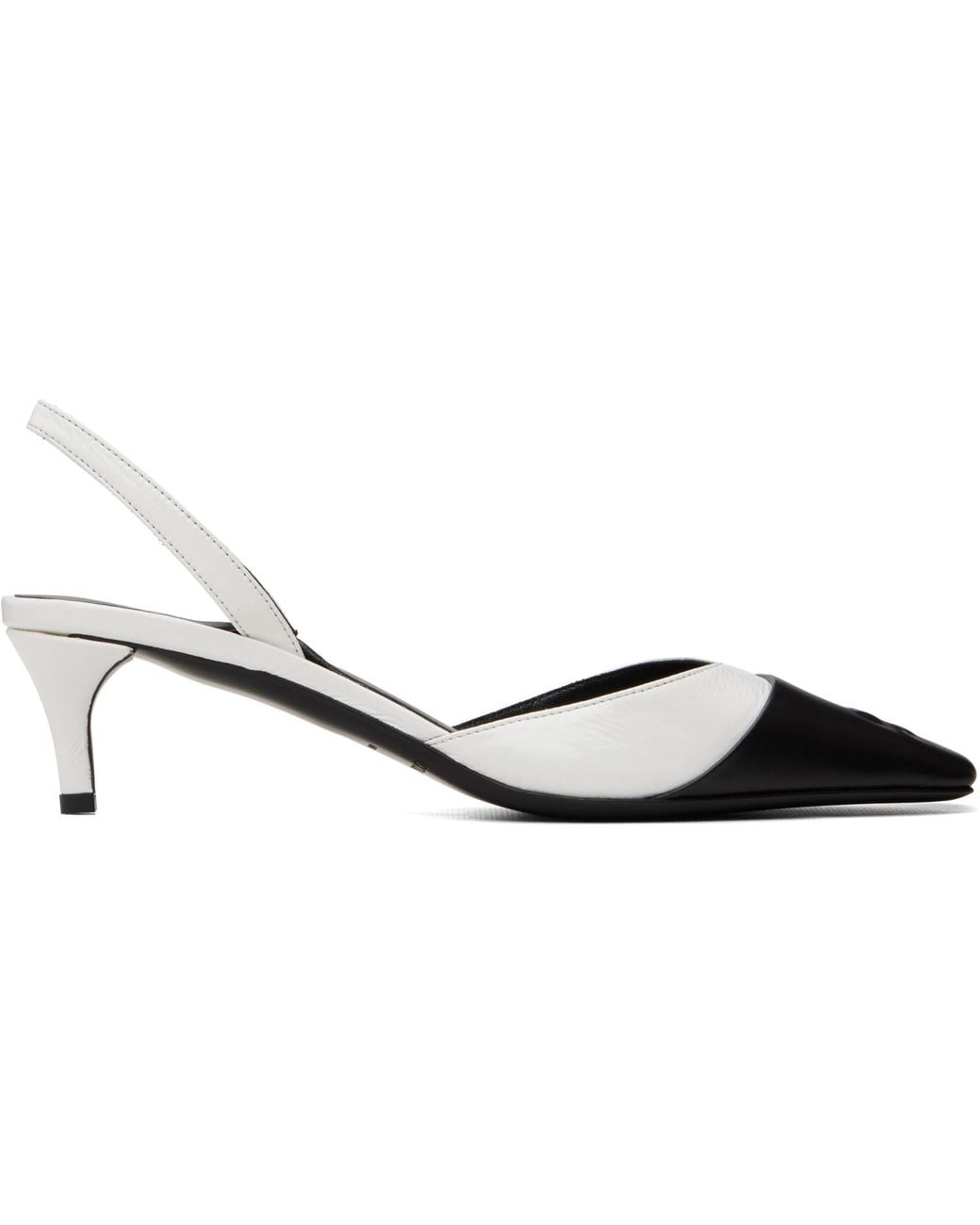 Courreges Metallic Vinyl Toe Cap Slingback Heels