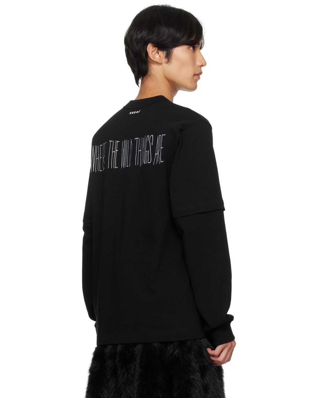 Sacai 'Where The Wild Things Are' Cotton T-Shirt in Black for Men