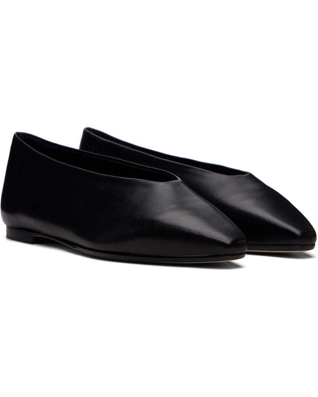 Aeyde Black Betty Square-Toe Ballerina Flats