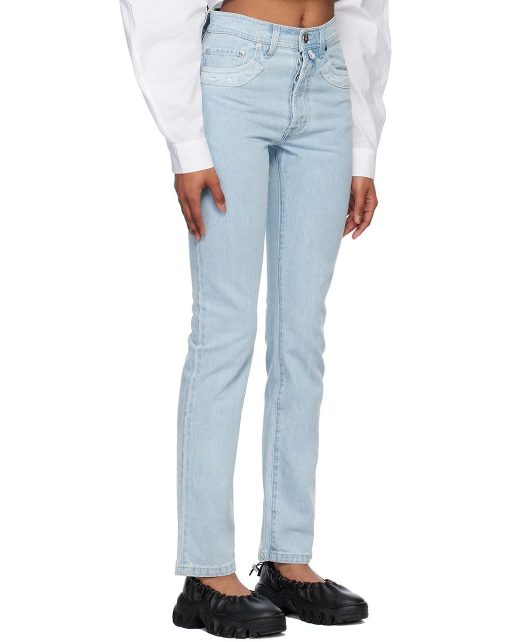 032c Blue Double Shift Patchwork Jeans